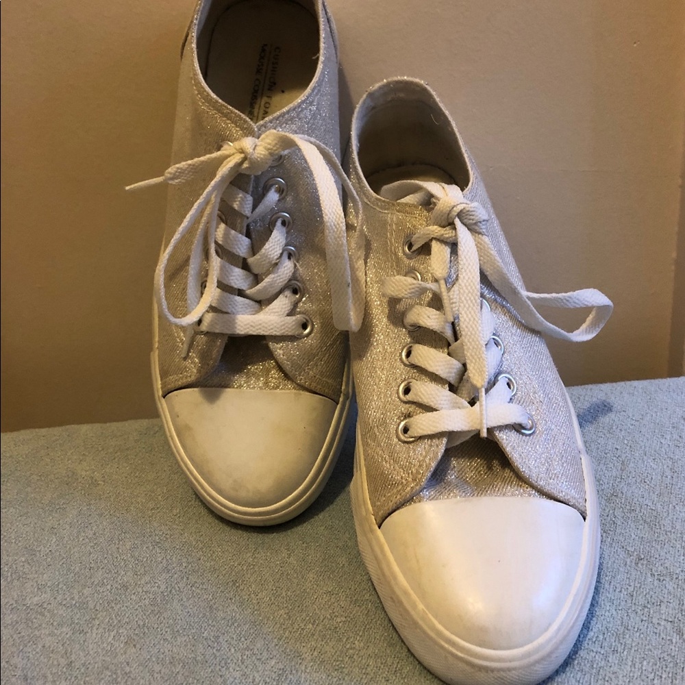 Glittered silver sneakers